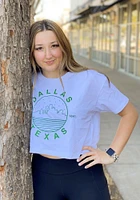 Uscape Dallas Ft Worth Womens White Starry Skyline Short Sleeve T-Shirt
