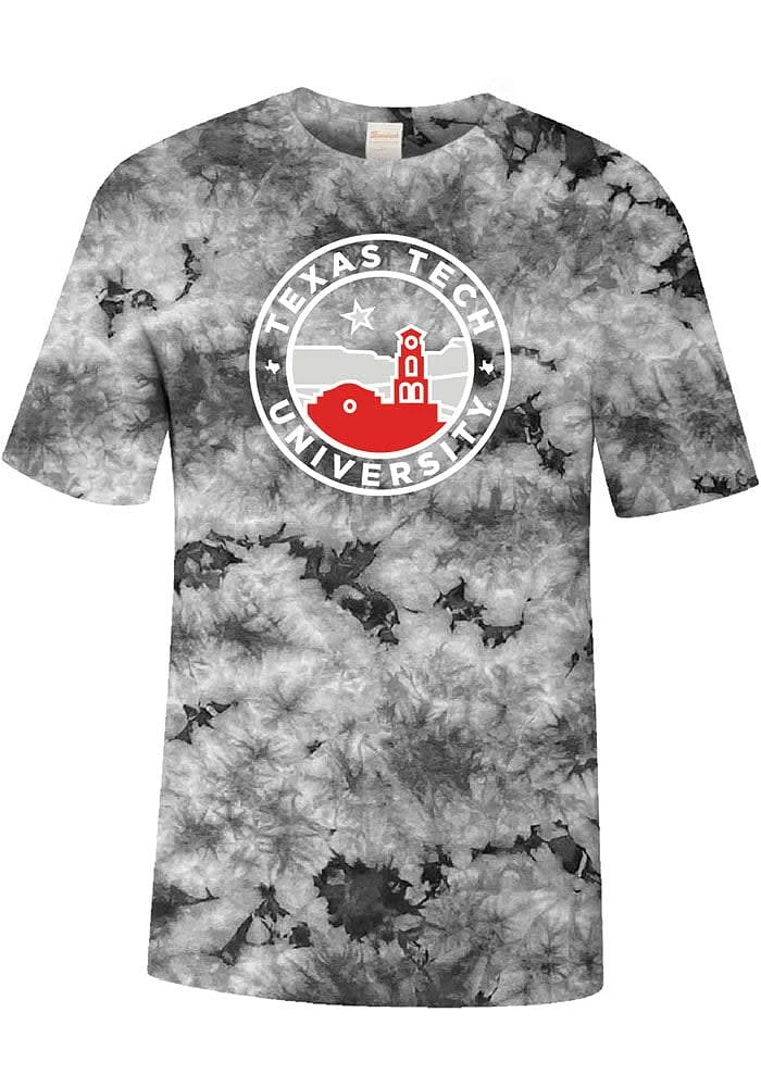 Uscape Texas Tech Red Raiders Black Crystal Tie Dye Short Sleeve T Shirt