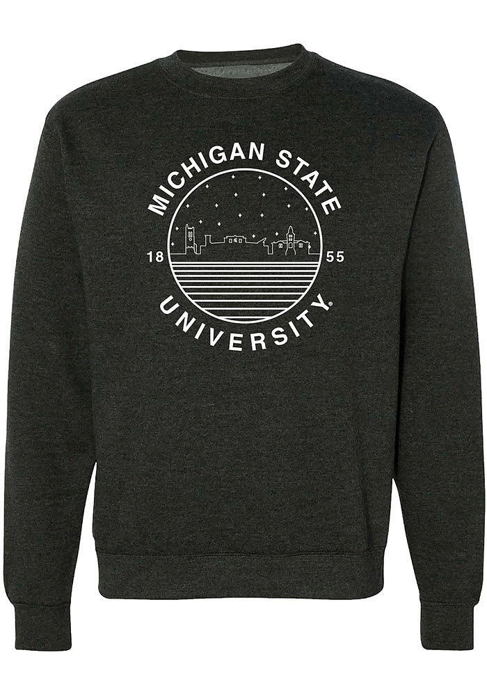 Uscape Michigan State Spartans Mens Charcoal Starry Long Sleeve Fashion Sweatshirt