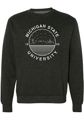 Uscape Michigan State Spartans Mens Charcoal Starry Long Sleeve Fashion Sweatshirt