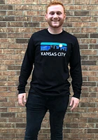 Uscape Kansas City Black Retro Skyline Long Sleeve Fashion T Shirt