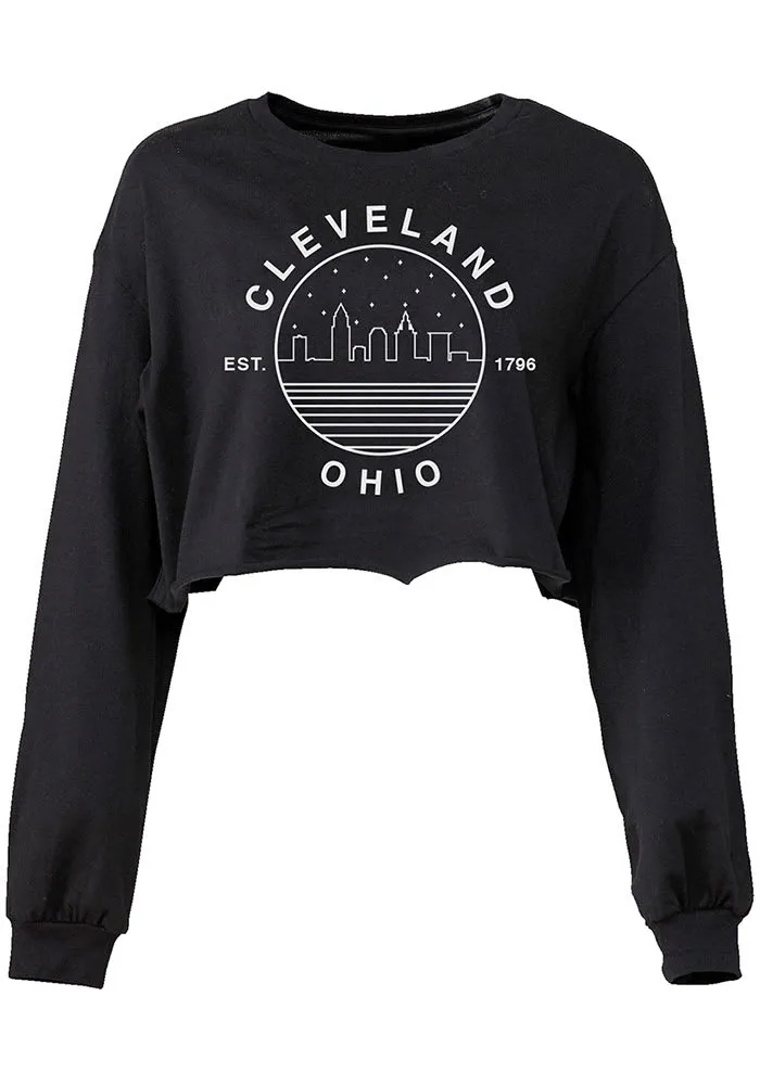 Uscape Cleveland Womens Black Starry Skyline LS Tee