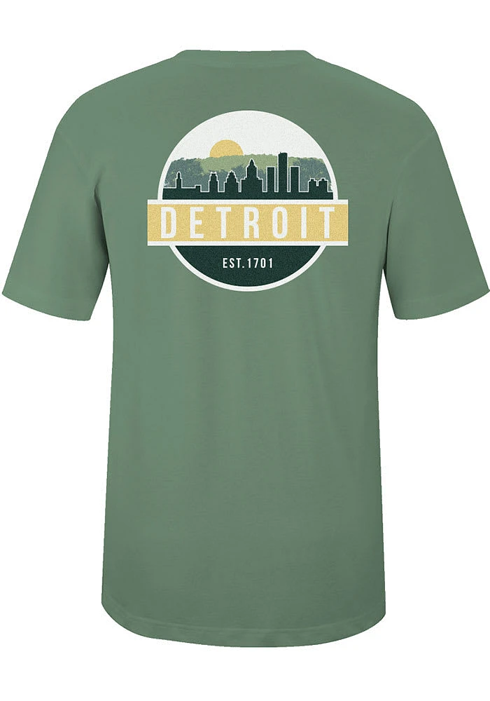 Uscape Detroit Green Scenic Circle Short Sleeve T Shirt