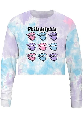Uscape Philadelphia Womens White Pastel Lips LS Tee