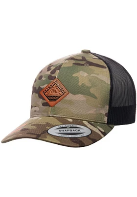 Uscape Detroit Faux Leather Patch Trucker Adjustable Hat - Green