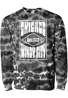 Uscape Chicago Mens Black Poster Long Sleeve Crew Sweatshirt