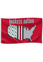 Ohio State Buckeyes 3x5 Ft Design Red Silk Screen Grommet Flag