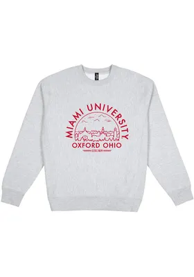 Uscape Miami RedHawks Mens Premium Heavyweight Long Sleeve Crew Sweatshirt