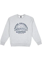 Uscape Xavier Musketeers Mens Grey Premium Voyager Heavyweight Long Sleeve Crew Sweatshirt