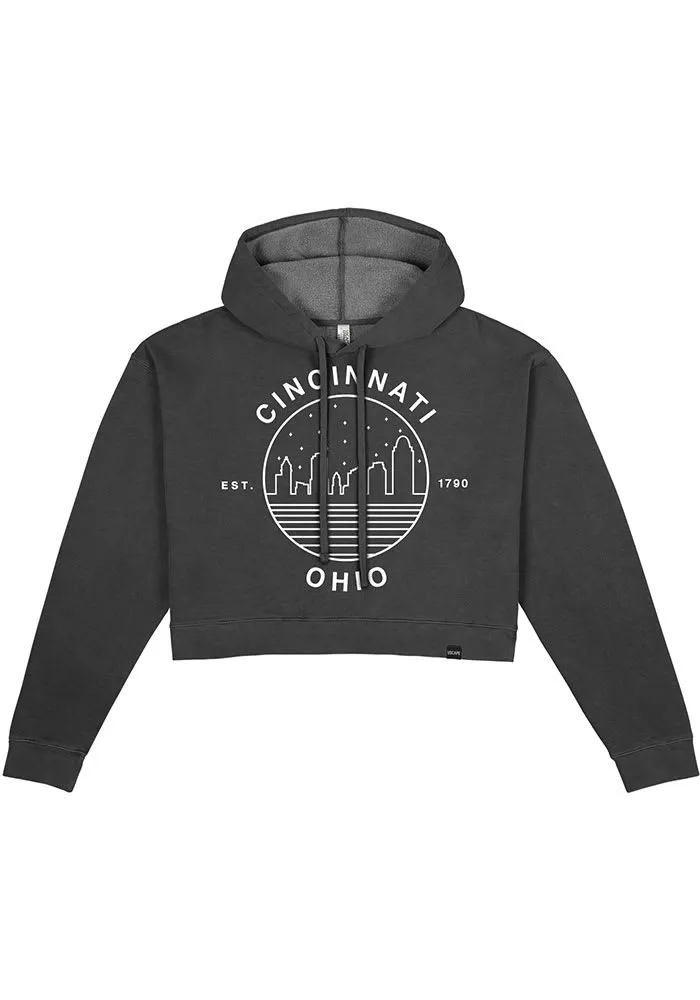 Uscape Cincinnati Womens Fleece Cropped Hooded Sweatshirt