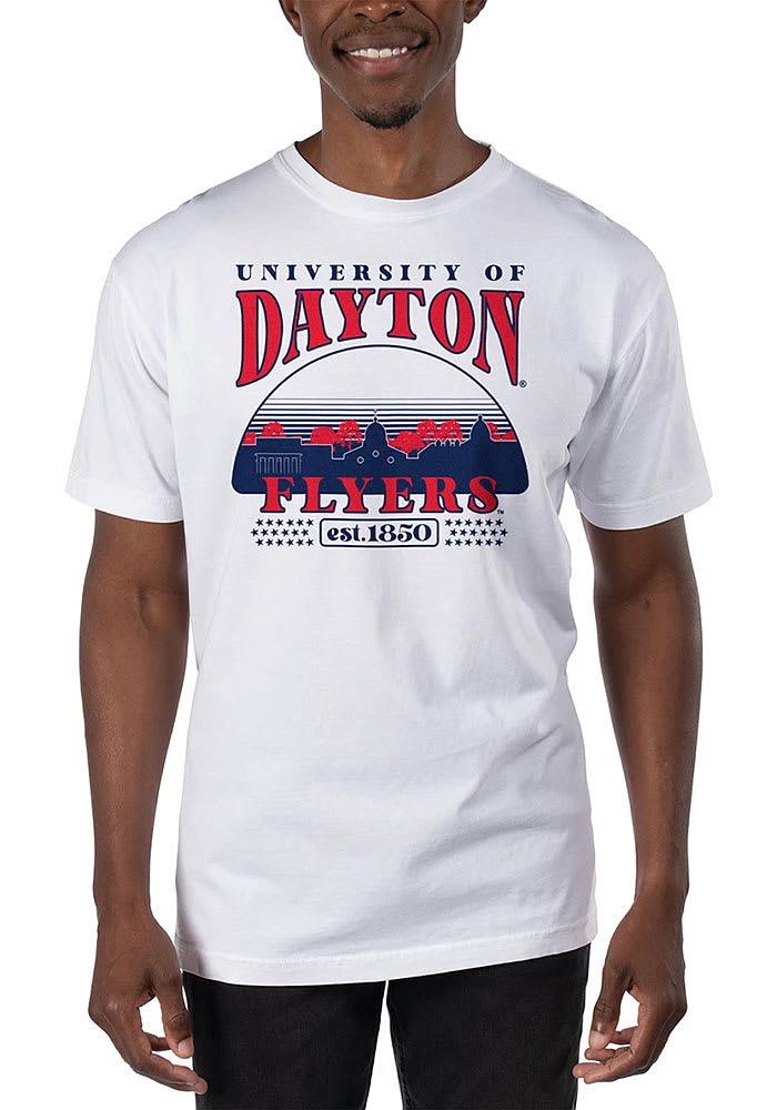 Uscape Dayton Flyers White Garment Dyed Stars Short Sleeve T Shirt