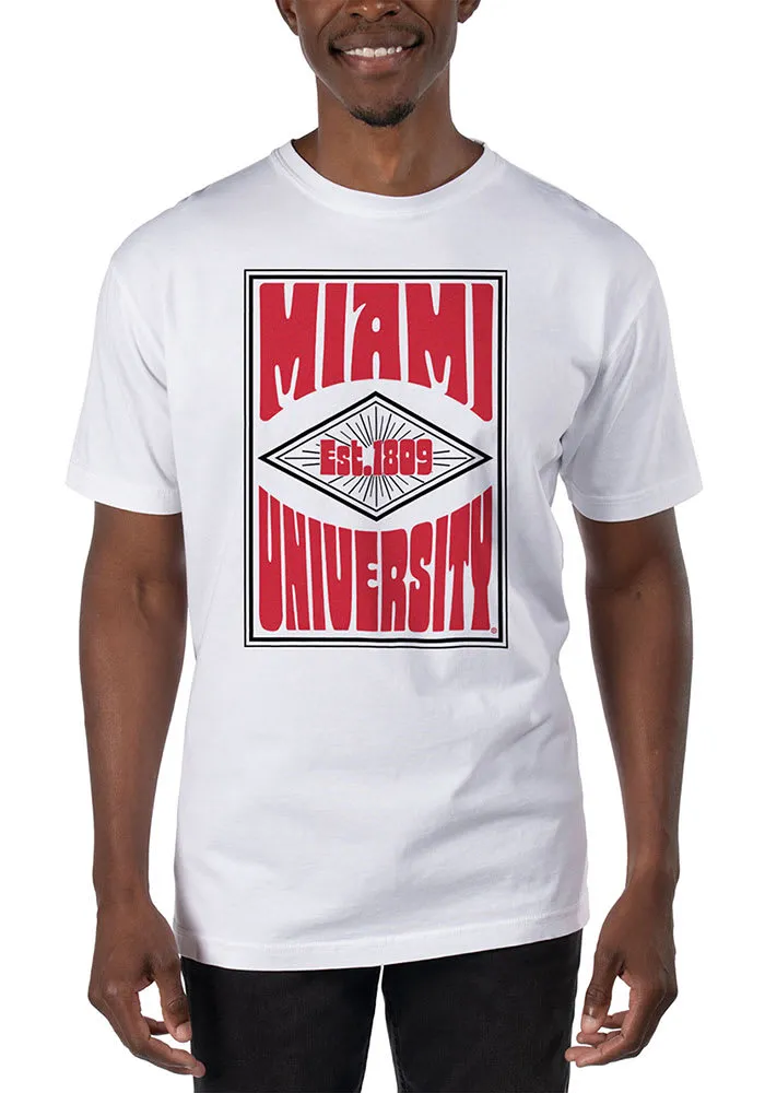 Uscape Miami RedHawks White Garment Dyed Poster Short Sleeve T Shirt