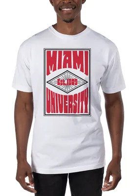 Uscape Miami RedHawks White Garment Dyed Poster Short Sleeve T Shirt