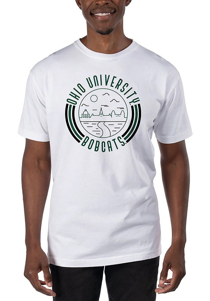 Uscape Ohio Bobcats White Garment Dyed 90s Flyer Short Sleeve T Shirt