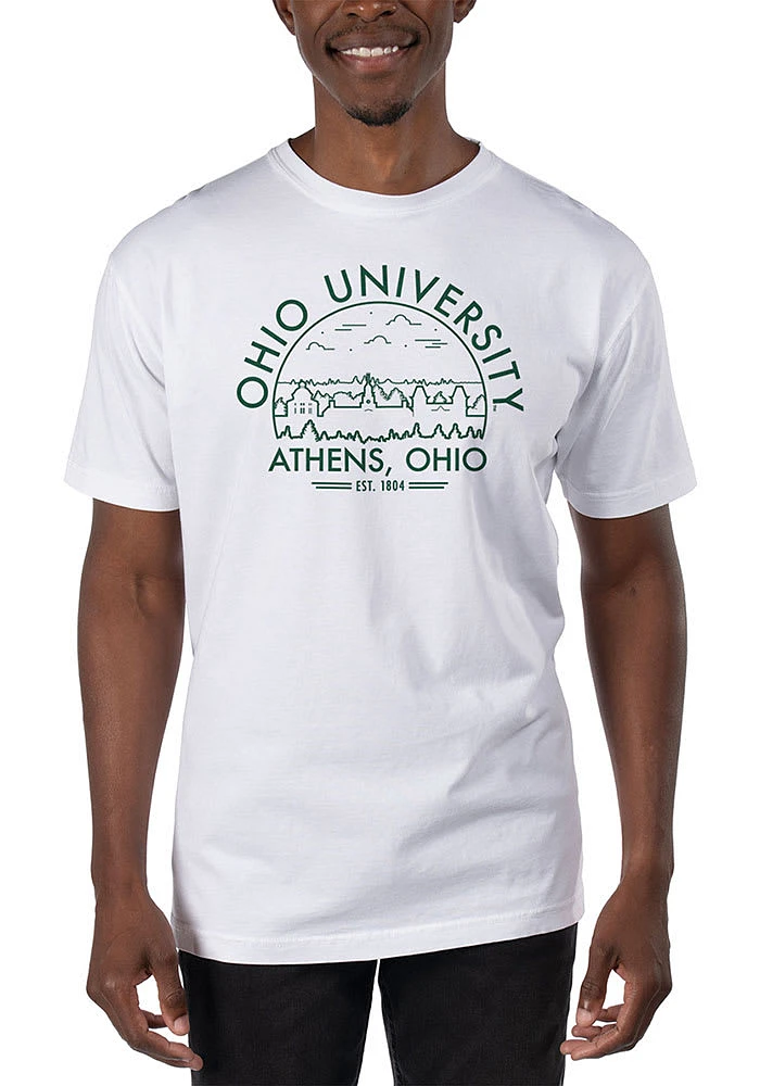 Uscape Ohio Bobcats White Garment Dyed Voyager Short Sleeve T Shirt