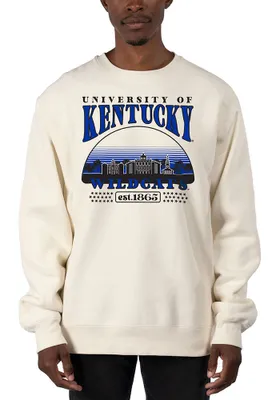 Uscape Kentucky Wildcats Mens White Stars Heavyweight Long Sleeve Crew Sweatshirt