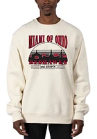 Uscape Miami RedHawks Mens White Stars Heavyweight Long Sleeve Crew Sweatshirt