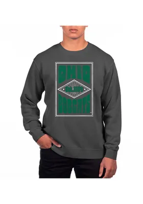 Uscape Ohio Bobcats Mens Black Pigment Dyed Poster Long Sleeve Crew Sweatshirt