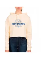 Uscape Kentucky Wildcats Womens White Fleece Crop Hooded Sweatshirt