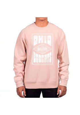 Uscape Ohio Bobcats Mens Pink Heavyweight Poster Long Sleeve Crew Sweatshirt