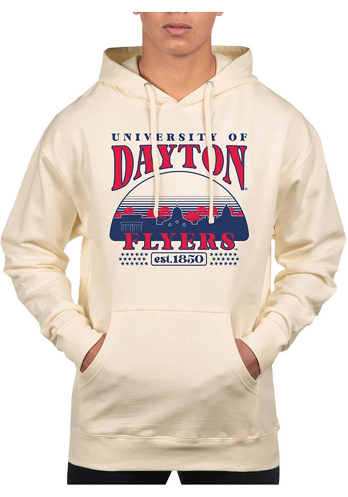 Uscape Dayton Flyers Mens White Stars Pullover Long Sleeve Hoodie