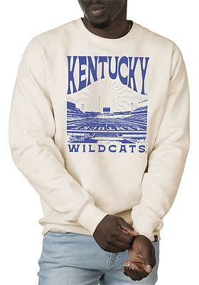 Uscape Kentucky Wildcats Mens White Premium Heavyweight Sunburst Long Sleeve Crew Sweatshirt