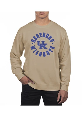 Uscape Kentucky Wildcats Mens Tan Pigment Dyed Radial Long Sleeve Crew Sweatshirt