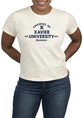 Uscape Xavier Musketeers Womens White Vintage Banner Short Sleeve T-Shirt