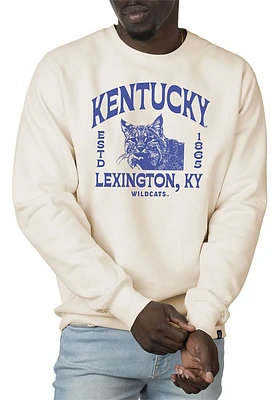 Uscape Kentucky Wildcats Mens White Premium Wilder Heavyweight Long Sleeve Crew Sweatshirt