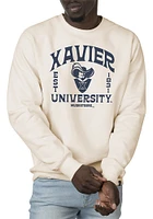 Uscape Xavier Musketeers Mens White Premium Wilder Heavyweight Long Sleeve Crew Sweatshirt