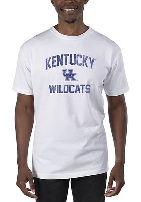 Uscape Kentucky Wildcats White Dyed Vintage Logo Short Sleeve T Shirt