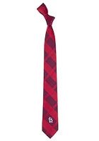 St Louis Cardinals Woven Poly Skinny Plaid Mens Tie