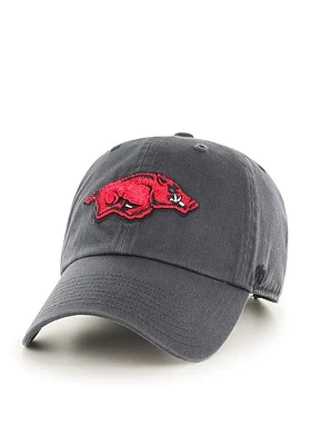 47 Arkansas Razorbacks Clean Up Adjustable Hat - Charcoal