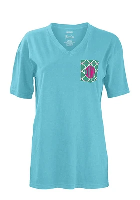 Pressbox Iowa Hawkeyes Womens Blue Quatrafoil Short Sleeve T-Shirt
