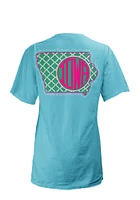 Pressbox Iowa Hawkeyes Womens Blue Quatrafoil Short Sleeve T-Shirt