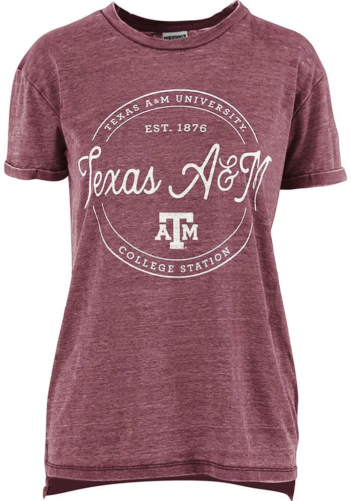 Pressbox Texas A&M Aggies Womens Maroon Ella Seal Short Sleeve T-Shirt
