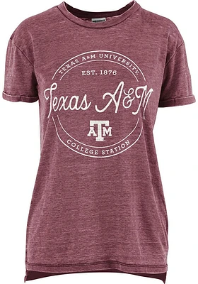 Pressbox Texas A&M Aggies Womens Maroon Ella Seal Short Sleeve T-Shirt