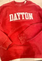 Pressbox Dayton Flyers Womens Red Comfy Cord Crew Sweatshirt