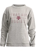 Pressbox Texas A&M Aggies Womens Oatmeal Comfy Terry Crew Sweatshirt