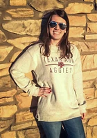 Pressbox Texas A&M Aggies Womens Oatmeal Comfy Terry Crew Sweatshirt