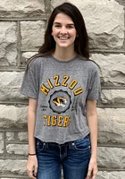 Pressbox Missouri Tigers Womens Grey Bishop Crop Crew Neck Short Sleeve T-Shirt