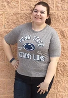 Pressbox Penn State Nittany Lions Womens Grey Bishop Crop Crew Neck Short Sleeve T-Shirt