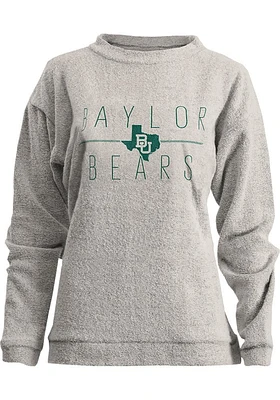 Pressbox Baylor Bears Womens Oatmeal Comfy Terry State Crew Sweatshirt