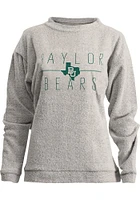 Pressbox Baylor Bears Womens Oatmeal Comfy Terry State Crew Sweatshirt