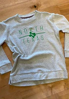 Pressbox North Texas Mean Green Womens Oatmeal Comfy Terry State Crew Sweatshirt