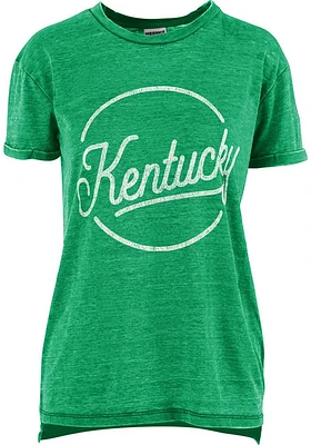 Pressbox Kentucky Womens Green Roxy Script Short Sleeve T-Shirt