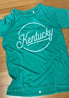 Pressbox Kentucky Womens Green Roxy Script Short Sleeve T-Shirt