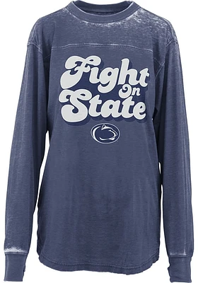 Pressbox Penn State Nittany Lions Womens Navy Blue Vintage LS Tee