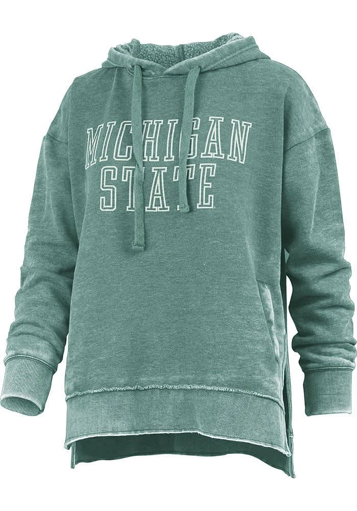 Pressbox Michigan State Spartans Womens Green Marni Design Style Hooded Sweatshirt