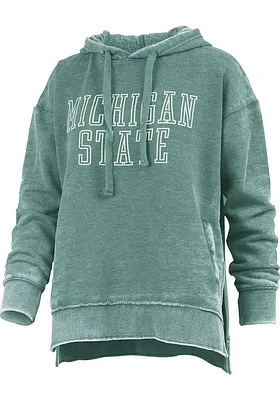 Pressbox Michigan State Spartans Womens Green Marni Design Style Hooded Sweatshirt